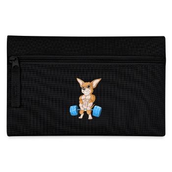 Chihuahua Weightlifting - Pencil Case - black - Front