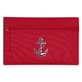 Patriotic Anchor Boat Captain Independence Day - Pencil Case - red - Front