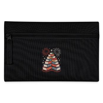 Patriotic Bookworm Bookish Independence Day 4th - Pencil Case - black - Front