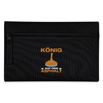 König auf dem Asphalt Stockschießen - Federtasche - Schwarz - Vorne