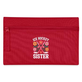 Eishockey Spruch Schwester Eishockey Geschenk - Pencil Case - red - Front
