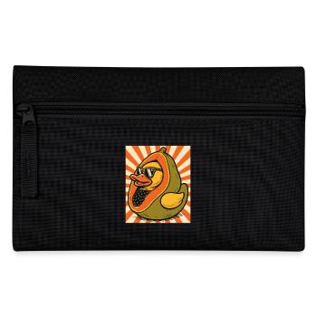 Humorvoller Papaya-Enten-Charakter - Federtasche - Schwarz - Vorne