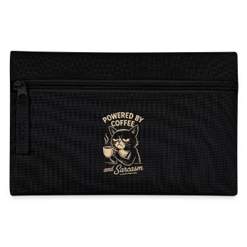 Propulsé par le café et le sarcasme Cat Design - Trousse - noir - Devant