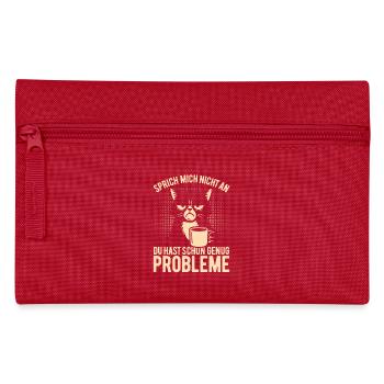 Sprich mich nicht an - mürrische Katze mit Kaffee - Trousse - rouge - Devant