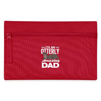 Sea Otter Cartoon Dad - Pencil Case - red - Front
