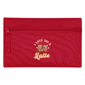 I Love You A Latte Cute Coffee Wortspiel - Federtasche - Rot - Vorne