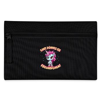 Angry unicorn with pink mane - Pencil Case - black - Front
