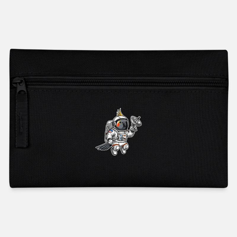 Space Bird Astronaut Cockatiel - Pencil Case - black