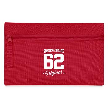 62 Geburtstag - Federtasche - Rot - Vorne