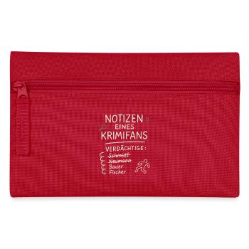 Notizen eines Krimifans – Lustiges True Crime Shir - Federtasche - Rot - Vorne