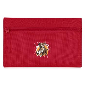 Staffordshire Bull Terrier Dog Football - Pencil Case - red - Front