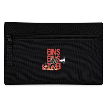 Fire Brigade Saying – 112 Emergency Call Hero in Action - Pencil Case - black - Front