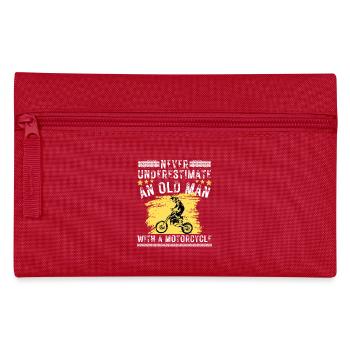 Old Man Motorcycle Quote - Pencil Case - red - Front