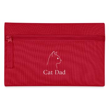 Cat Dad minimalistisches Katzen-Line Art Geschenk - Federtasche - Rot - Vorne