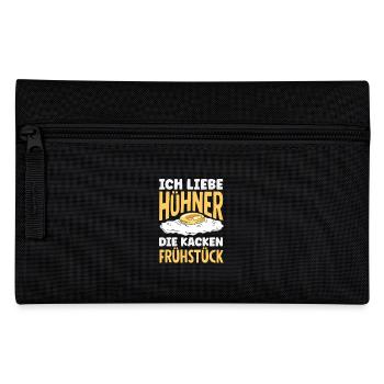 I love chickens – they poop breakfast - Pencil Case - black - Front