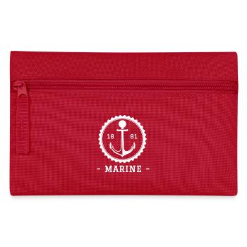 Nautic Design Anchor Emblem Marine 1881 - Pencil Case - red - Front