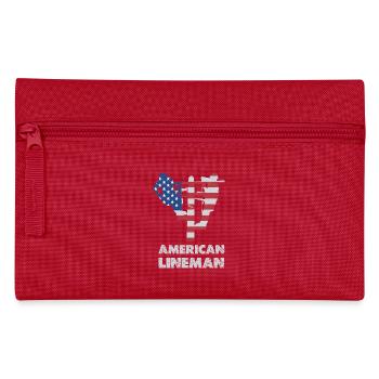 American Lineman Flag Silhouette - Pencil Case - red - Front