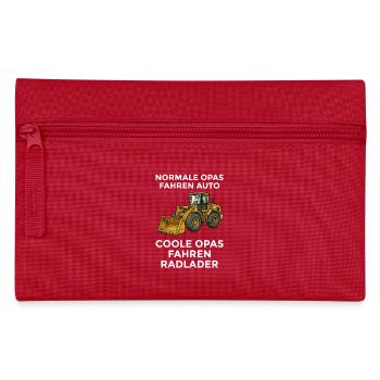 Cool Grandpas Drive Wheel Loader – Funny Grandpa Gift - Pencil Case - red - Front