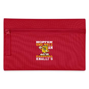 Hopfen Und Malz Lustiger Karneval Helau Fasching - Federtasche - Rot - Vorne