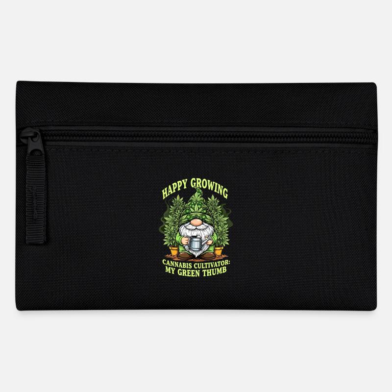 Happy Growing Cannabis Zwerg Weihnachts Gnom - Federtasche - Schwarz