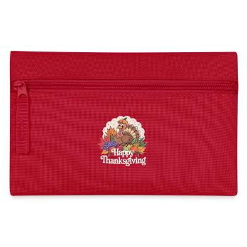 Joyeux Thanksgiving Turquie Motif d’automne - Trousse - rouge - Devant