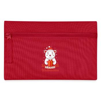 Weihnachtsmann Bär Weihnachtszeit Weihnachts - Federtasche - Rot - Vorne