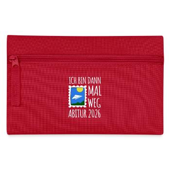 Je serai parti | Abi 26 ans | Cadeau de fin d’études secondaires - Trousse - rouge - Devant