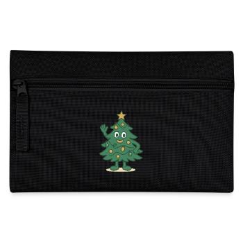 Funny Christmas Tree Cartoon Family Holiday - Pencil Case - black - Front