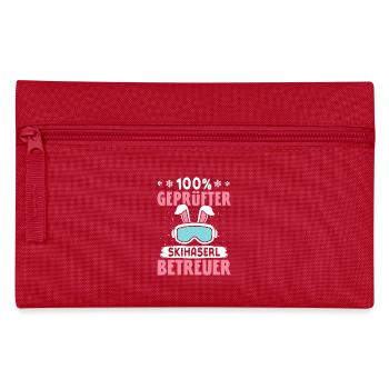Skilehrer 100 % GEPRÜFTER SKIHASERL BETREUER - Federtasche - Rot - Vorne