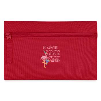 Anniversaire de septembre : Flamant rose disant drôle - Trousse - rouge - Devant
