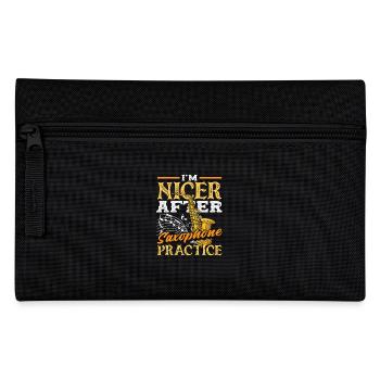Saxophone More Beautiful After Practicing Funny - Pencil Case - black - Front