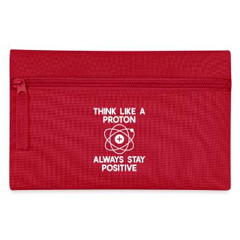 Think like a Proton - always stay positive! - Federtasche - Rot - Vorne
