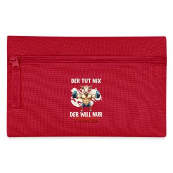 Salle de sport IL NE FAIT RIEN, IL VEUT JUSTE TIRER Drôle - Trousse - rouge - Devant