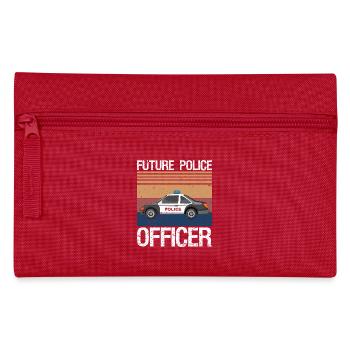 Future Police Officer Policewoman Cop  - Federtasche - Rot - Vorne