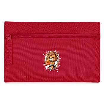 Basketball lion: cartoonish game hero - Pencil Case - red - Front