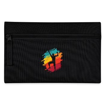 Klettern Berge Retro Kletterer Bouldern - Federtasche - Schwarz - Vorne