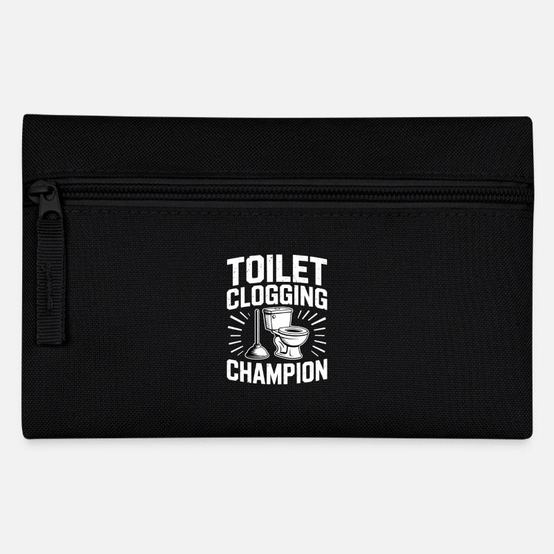Toilet Clogging Champion Klo Humor - Pencil Case - black