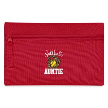 Softball-Tante, stolze Familienunterstützer-Geschenkidee, Idee - Federtasche - Rot - Vorne