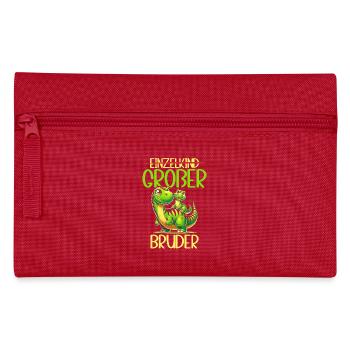 Big Brother Dinosaur Dino Sibling Motif - Pencil Case - red - Front