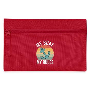 My Boat My Rules Funny Boating Captain Gift - Federtasche - Rot - Vorne