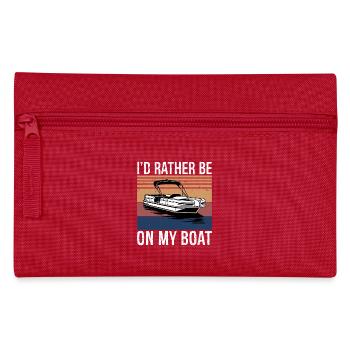 I'd Rather Be On My Boat Shirt Boat Captain Boat - Pencil Case - red - Front