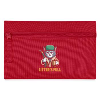 Litières pleines : parodie drôle de chat de Noël - Trousse - rouge - Devant