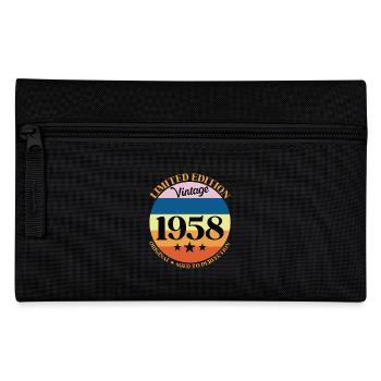 1958 Vintage Geburtstagsgeschenk 58 Geburtstag - Federtasche - Schwarz - Vorne