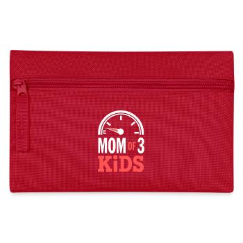 Mom Of 3 Kids Tank Empty Mom Humor - Pencil Case - red - Front