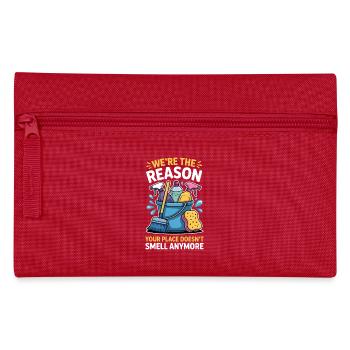 Cleaner Saying Funny Cleaning Lady Gift - Pencil Case - red - Front