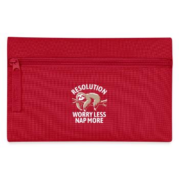 Worry less, nap more | gute Vorsätze - Federtasche - Rot - Vorne