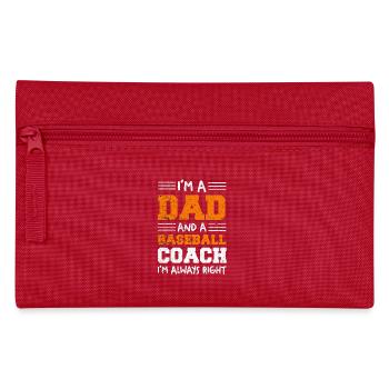 Dad Baseball Coach – Immer Recht - Federtasche - Rot - Vorne