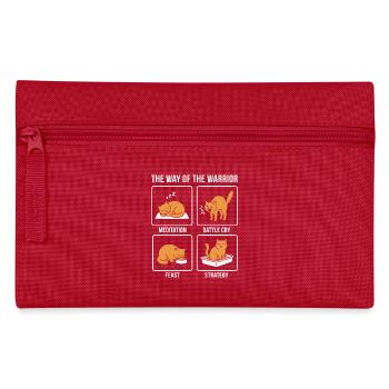 Funny Cat The Way of the Warrior Samurai Orange - Pencil Case - red - Front