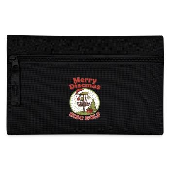 Merry Discmas Disc Golf lustiger fliegender Disc-Korb - Federtasche - Schwarz - Vorne