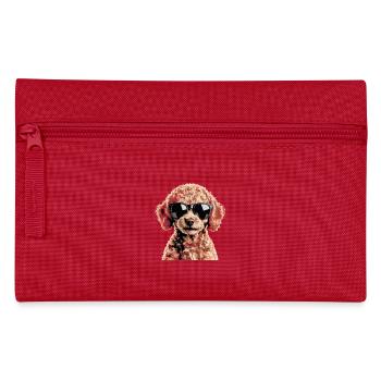 Brauner Toypudel - Federtasche - Rot - Vorne